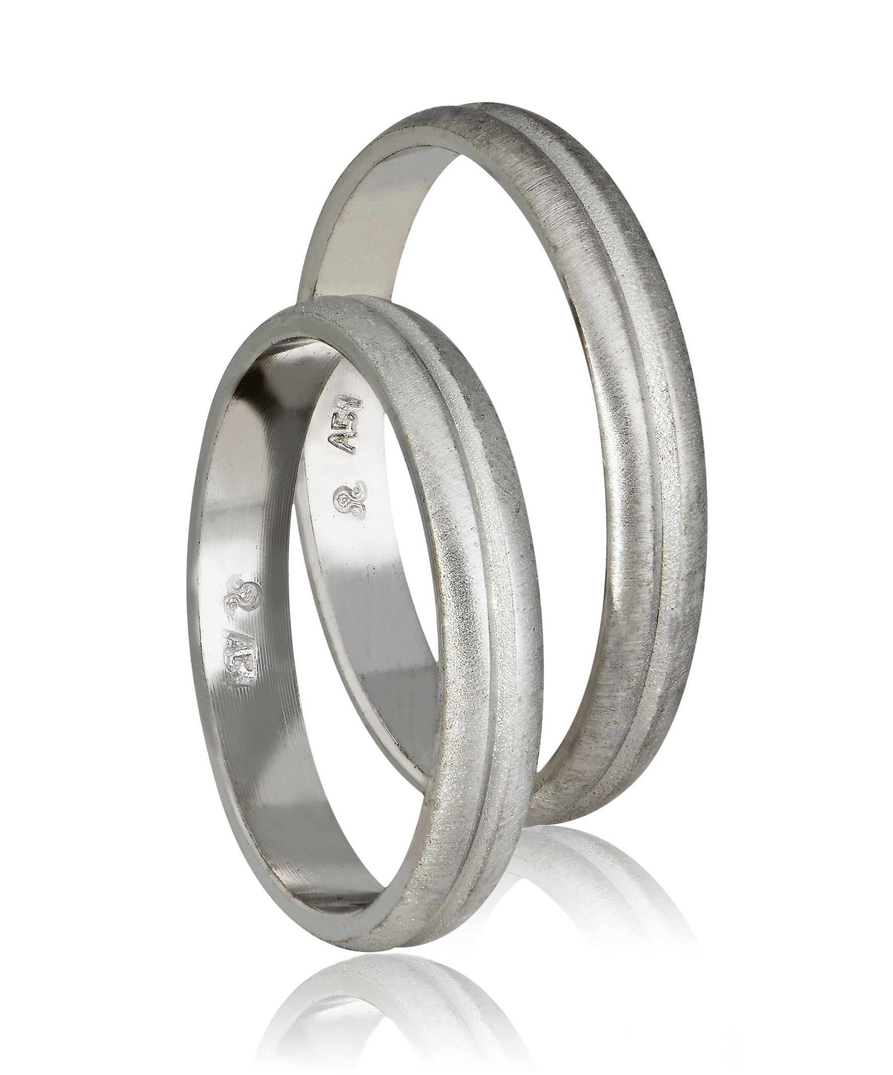 White gold wedding rings 3mm (code 411)
